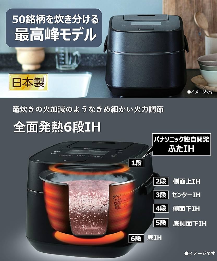 Amazon | パナソニック 炊飯器 1升 スチーム&可変圧力IH式 Wおどり炊き