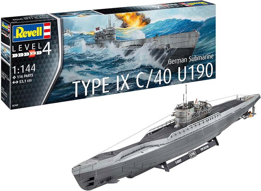 Amazon.com: Revell RV05167 Kit 1:144-German Submarine Type IX C/40