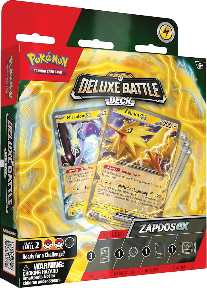 Amazon.com: Pokémon TCG: Zapdos ex Deluxe Battle Deck (Ready-to