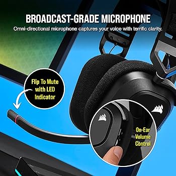 Amazon.com: Corsair HS80 RGB Wireless Multiplatform Gaming Headset