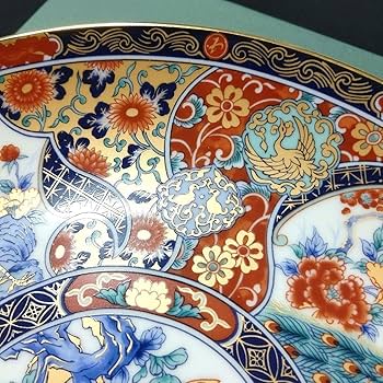 Amazon.co.jp: 有田焼 丸五謹製 伊万里 花鳥 牡丹 孔雀 色絵 金襴手