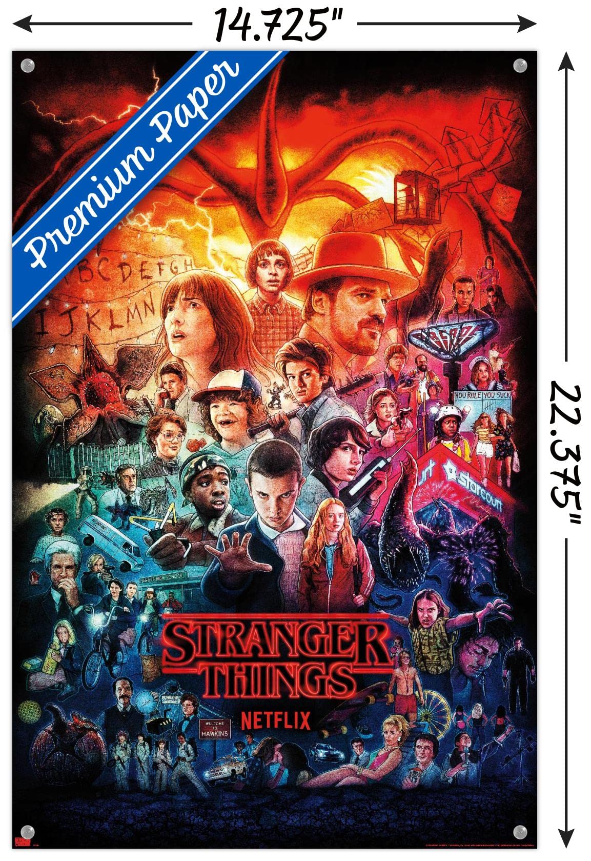 Netflixオリジナルシリーズ『STRANGER THINGS』ポスター。 Amazon.com