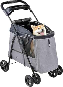 Amazon | GEX ジェックス わんわんカート 中型犬用 ライトグレー