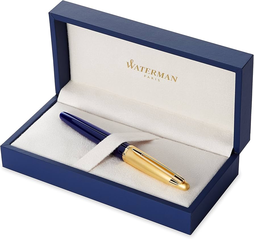 Waterman Caneta-tinteiro Edson Sapphire Blue Gold Trim (GT) Ponta
