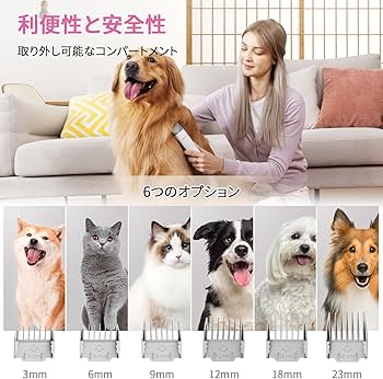 Amazon.co.jp: Afloia 6in1 犬 バリカン ペット用バリカンセット換毛期