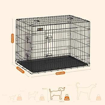 ペットケージ折り畳み式持ち手付き107x70x77.5cm室内外兼用 トレー付き