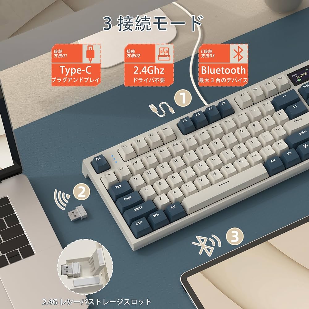 Amazon | ATTACK SHARK x AJAZZ K86 ゲーミングキーボード ワイヤレス