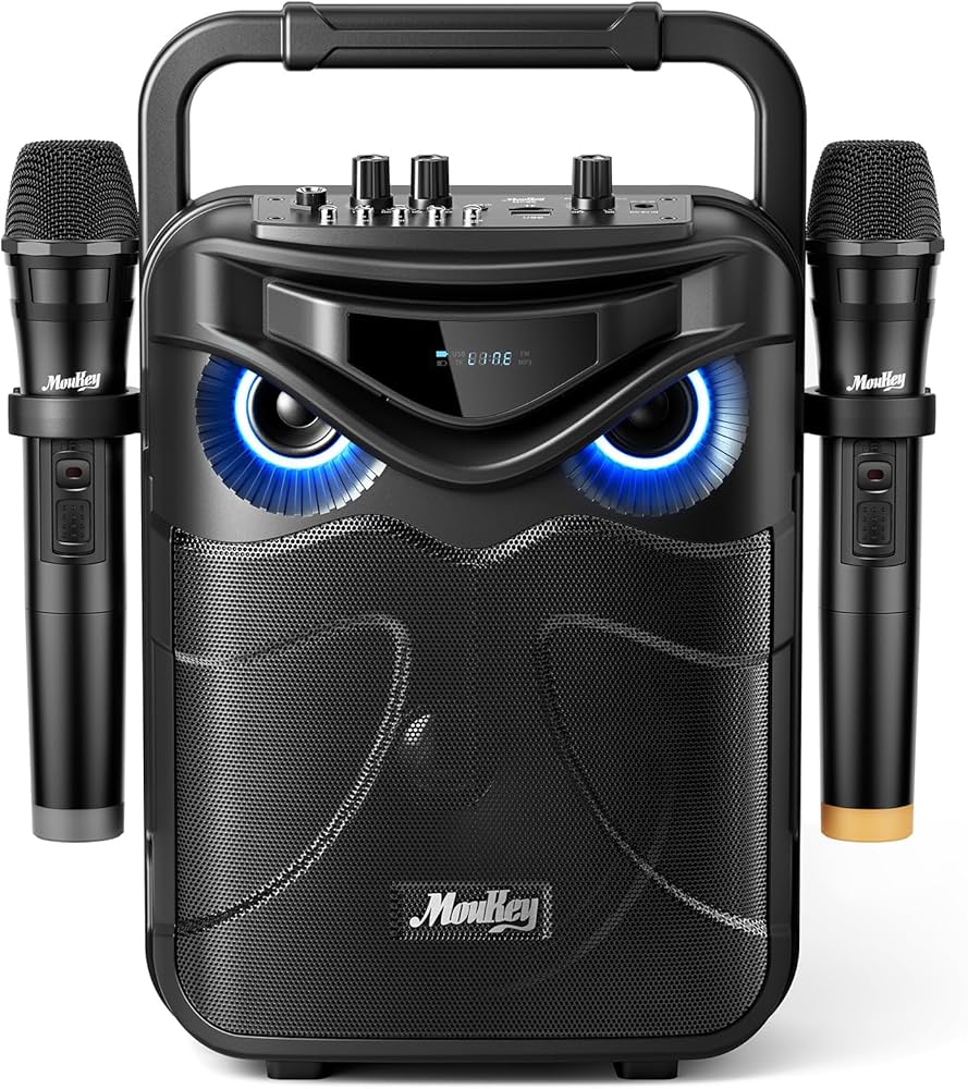 Amazon.com: Moukey Portable Karaoke Machine with 2 Wireless
