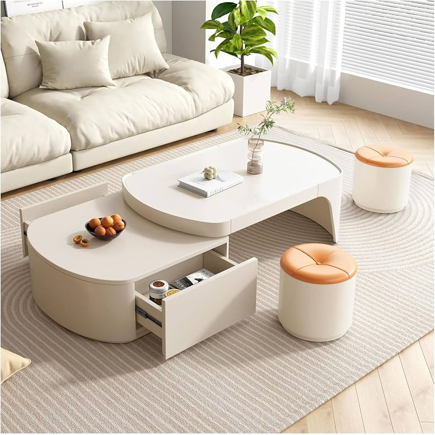 Amazon｜拡張可能なコーヒーテーブル リビングルーム ホワイト