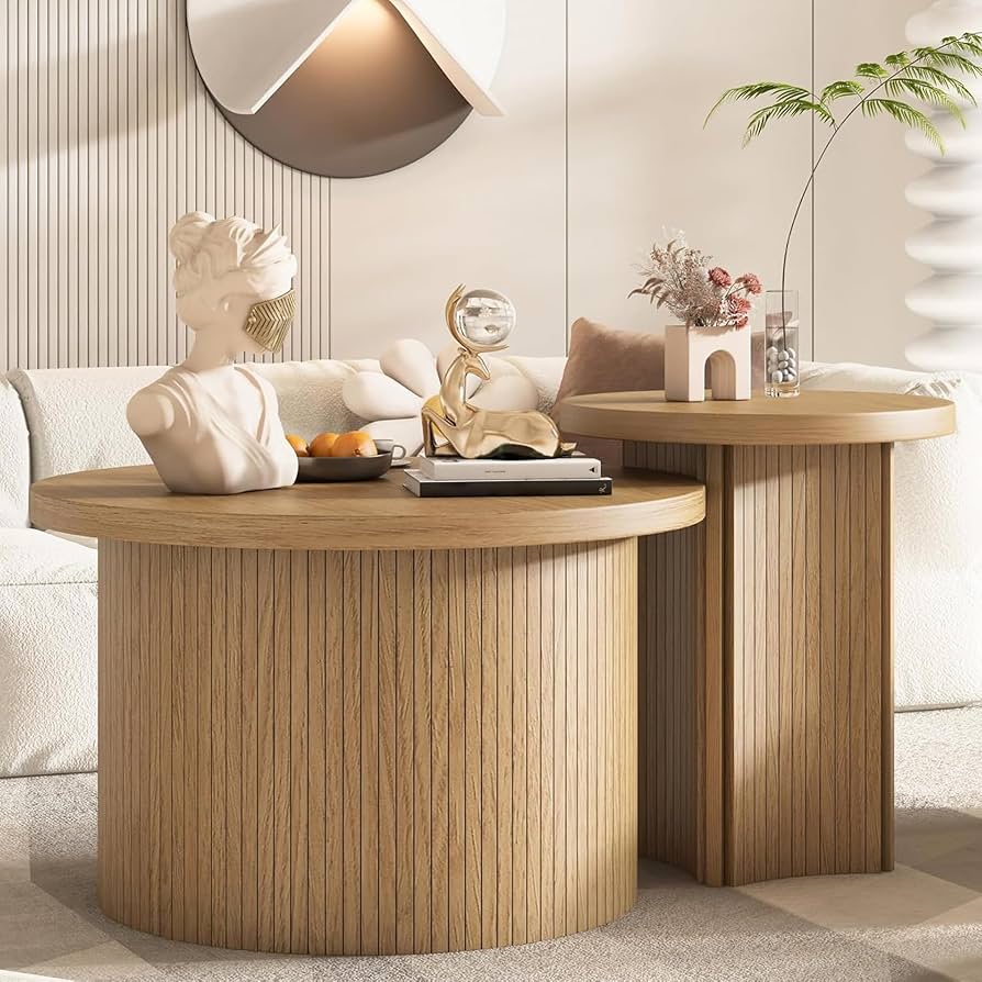 Amazon.com: Mxtxmy Round Nesting Coffee Table Set of 2,Coffee