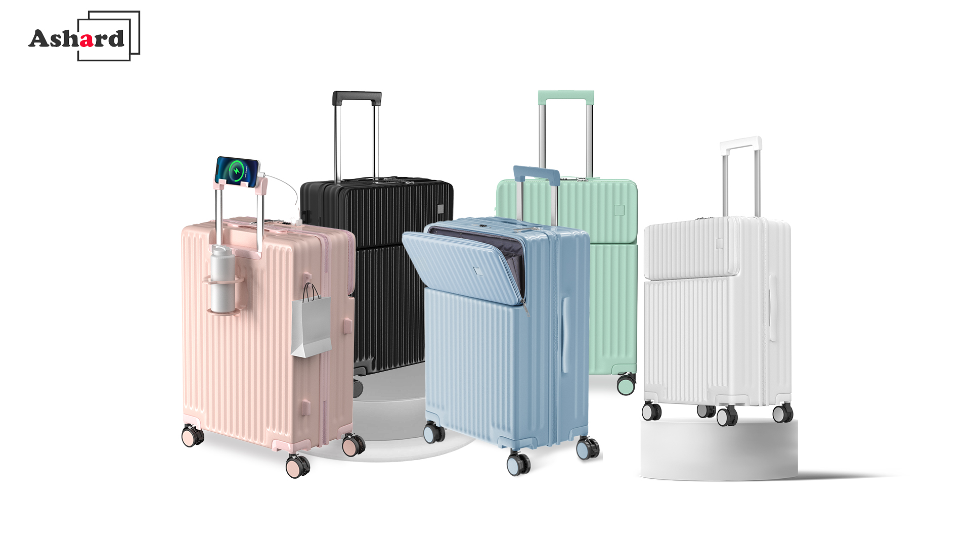 Ashard 】キャリーケース 水色 お買い得品 大容量Lサイズ Ashard