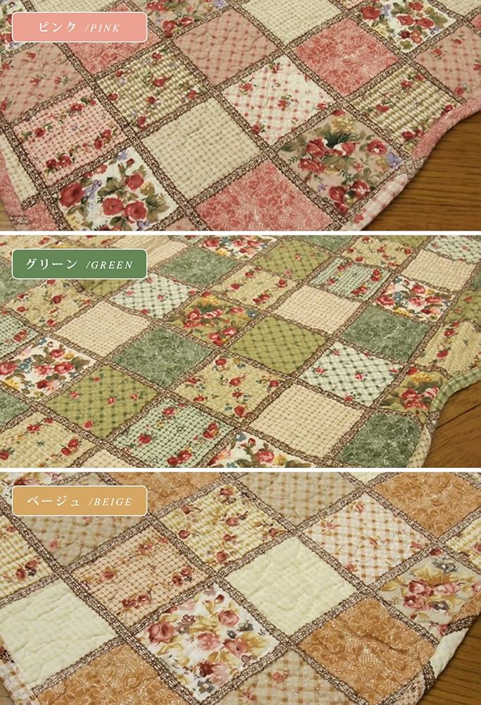 アンティークキルトダブルウエディングピンク系フリーカバー