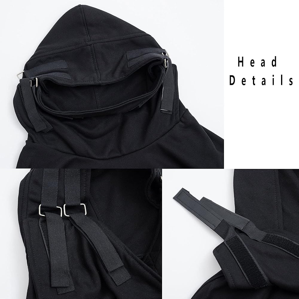 Compre Black Urban Techwear Hoodie com Estilo Cyberpunk