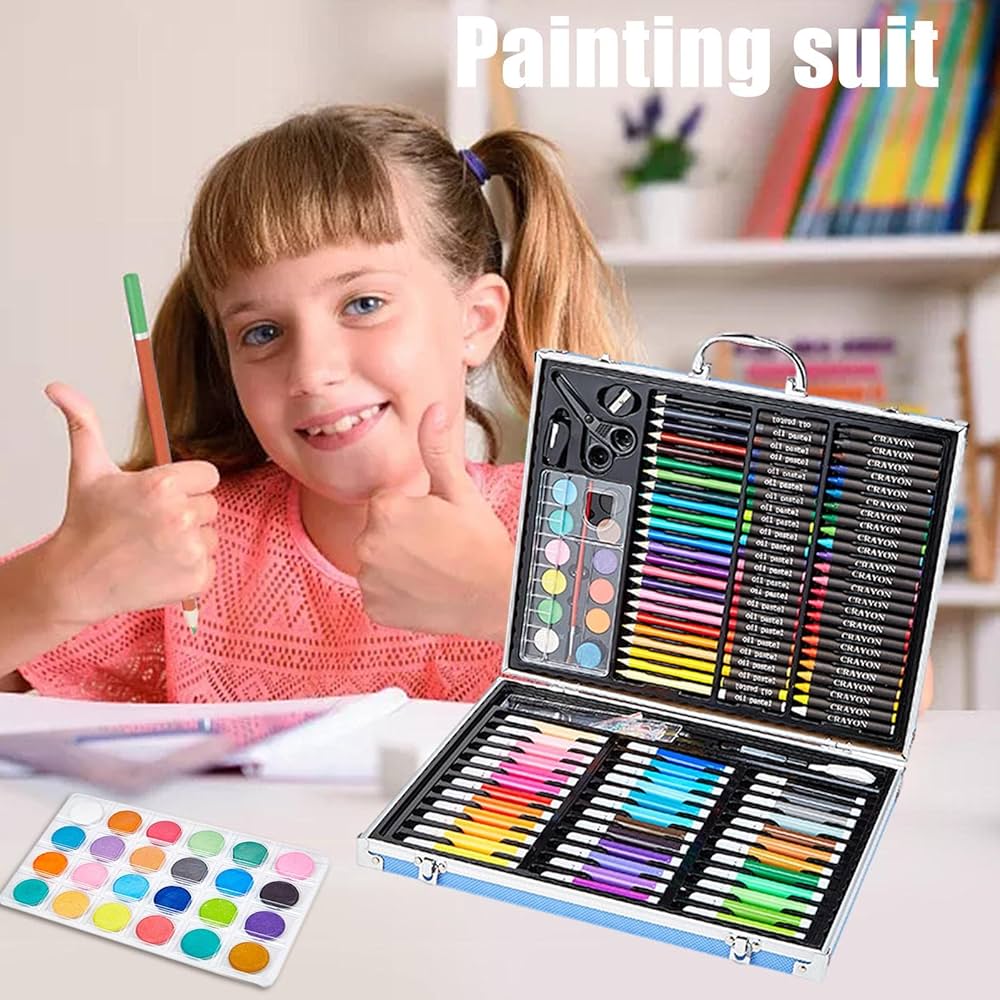 Amazon.co.jp: 【150点絵の具セット】PUERI 子供用 絵の具セット お