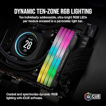 CORSAIR Vengeance RGB DDR5 32GB (2 x 16GB) 6000MHz CL38-44-44-96