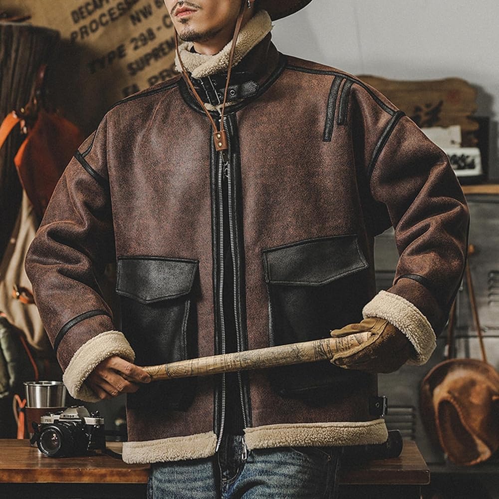 Amazon | [WOOYOO] ライダースジャケット 裏ボア メンズ PU 合皮