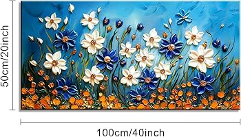 Amazon.co.jp: ZESTFLICKR デイジーキャンバスウォールアート デイジー