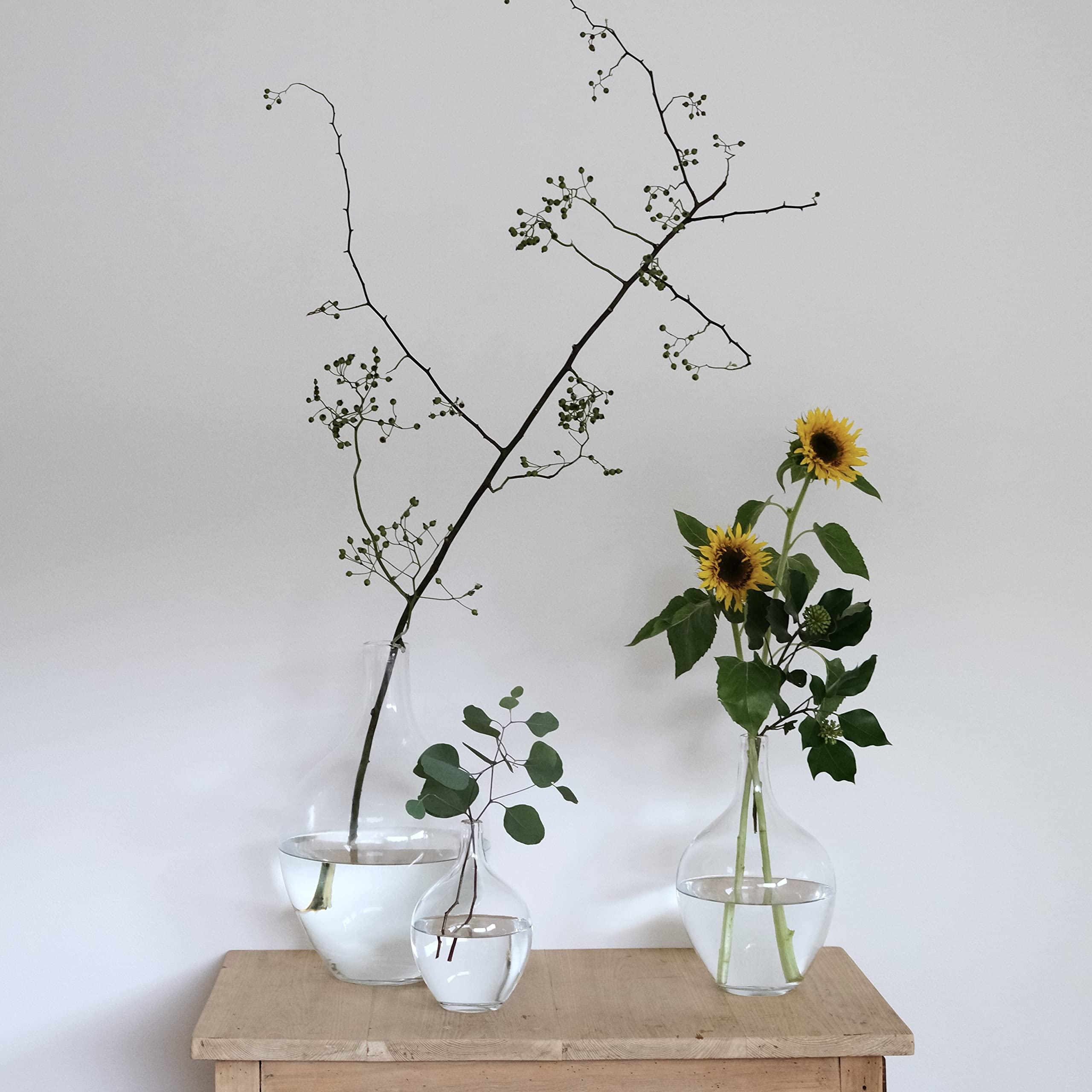 Amazon.co.jp: onajimi 花瓶 壺 ガラス ガラス花瓶 クリア とうめい