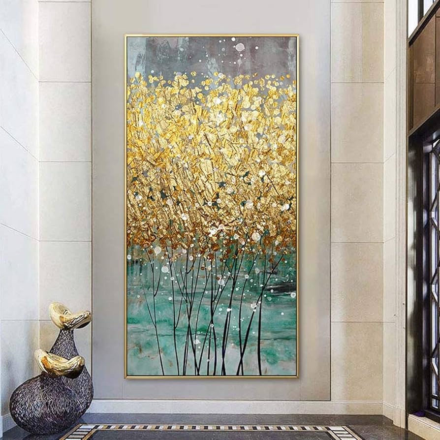抽象画 金色フレーム付き