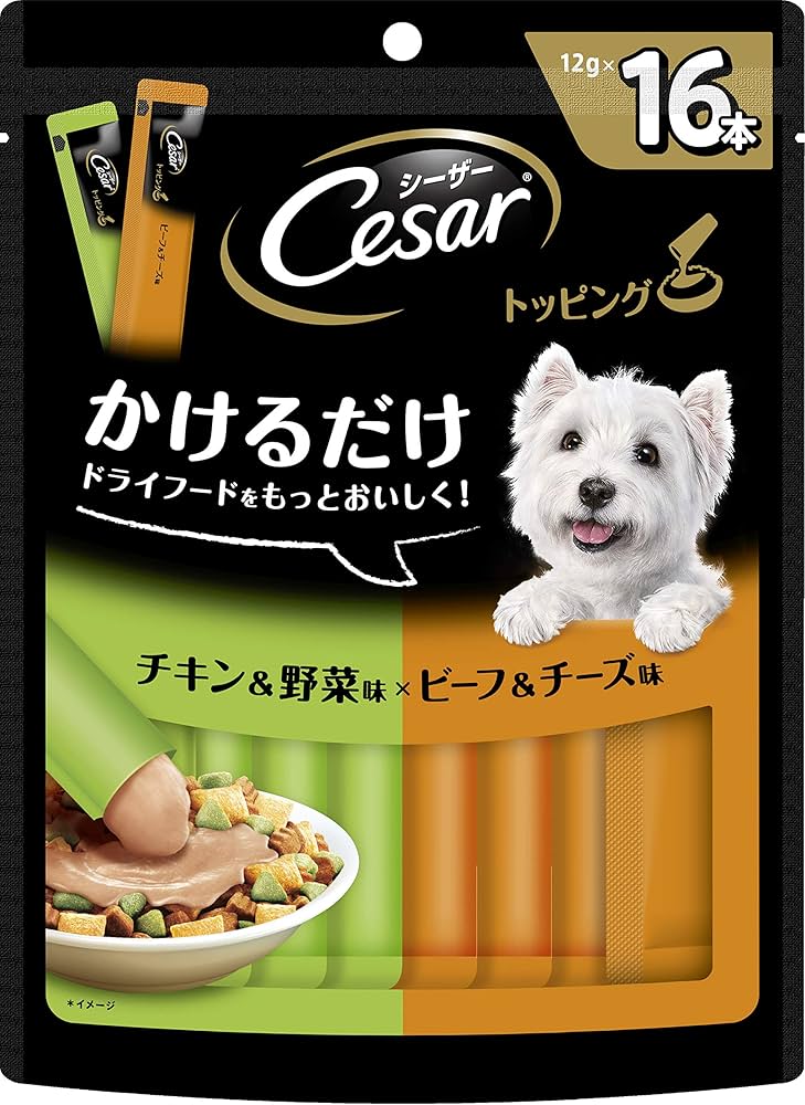 Amazon.co.jp: シーザー トッピング 成犬用 トッピング 12g×16本