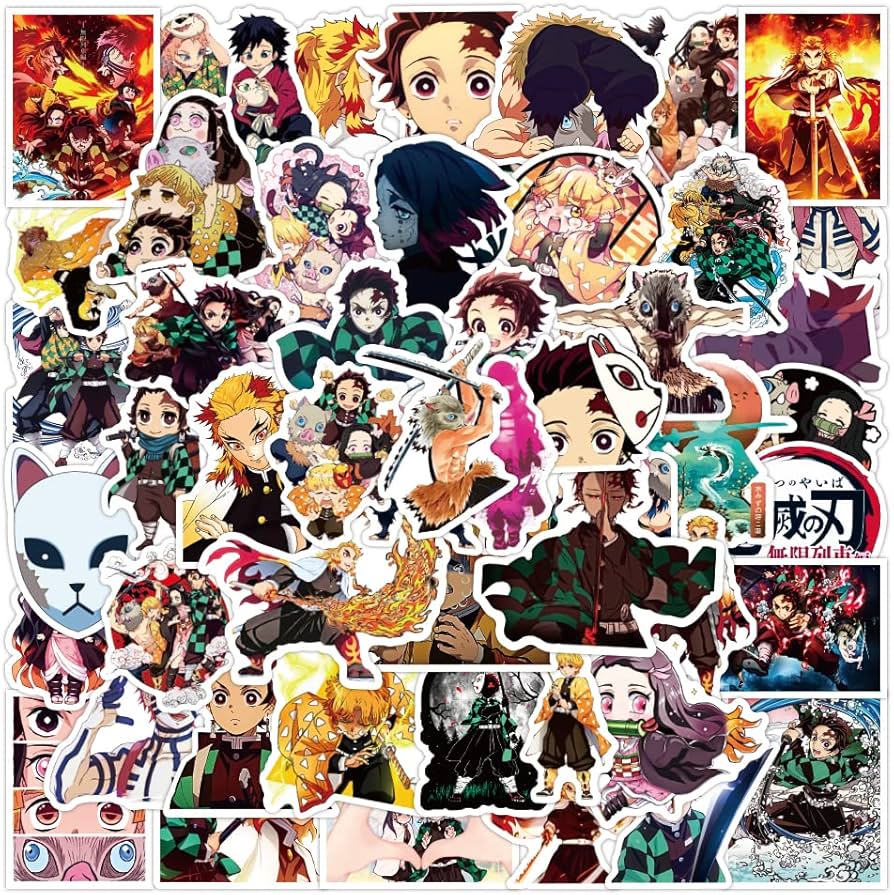 Amazon.co.jp: for 鬼滅の刃 ステッカー 50枚セット かわいいアニメ