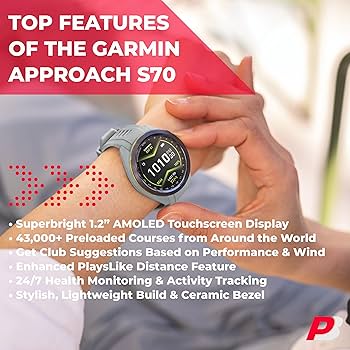 Amazon.com: Garmin Approach S70 (Gray, 42mm) Golf GPS Watch Bundle