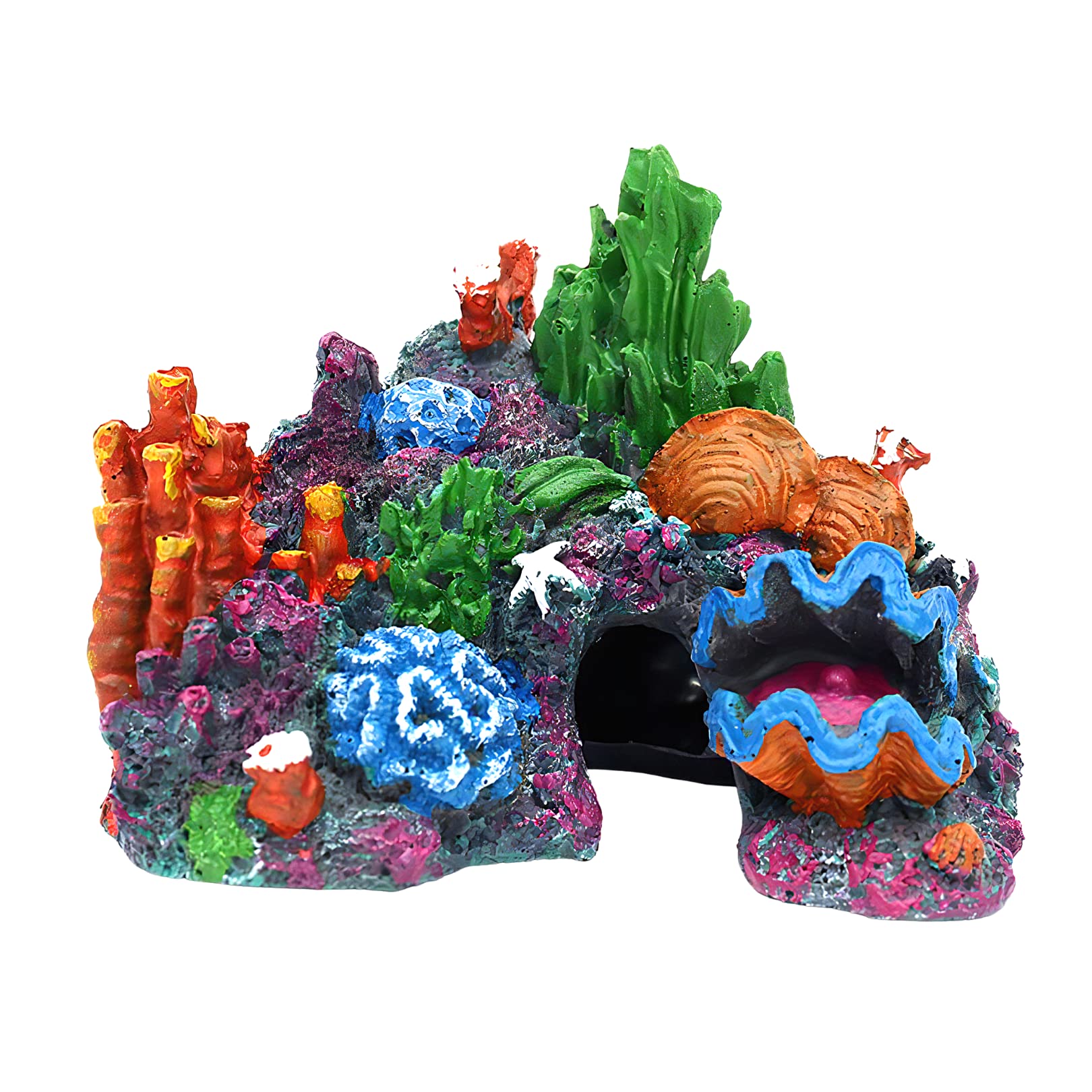 Amazon.co.jp: Charmoon 水槽 アクアリウム オブジェ 珊瑚 洞窟 貝