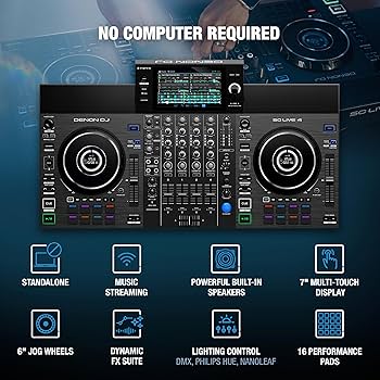 Denon DJ SC LIVE 4 Standalone DJ Controller with Stem Separation