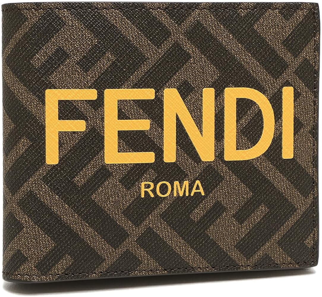 Amazon | [フェンディ] 二つ折り財布 ファブリック FFロゴ ブラウン