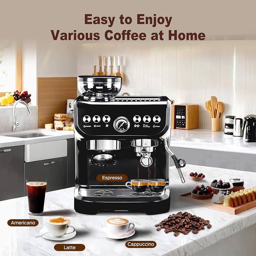 Amazon | MIROX エスプレッソマシーン 15バー ミルク泡立て器付き