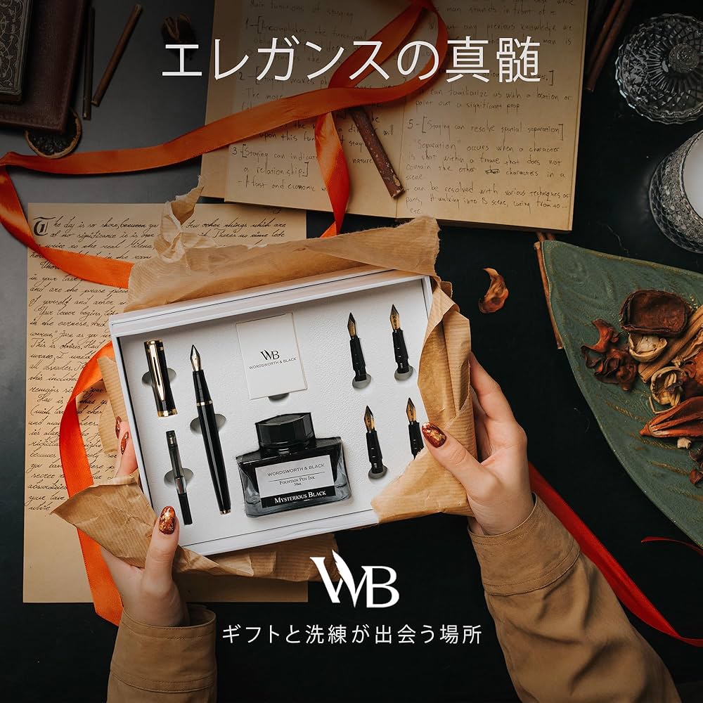 Amazon | 万年筆 ギフトセット インクボトル付き インクカートリッジ6