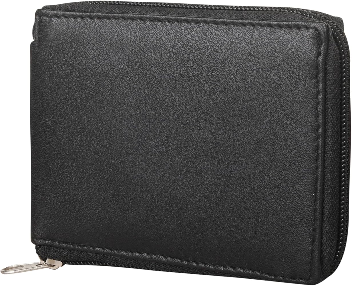 Amazon.com: RAS WALLETS Men's Leather Zip Around Wallet Purse Id