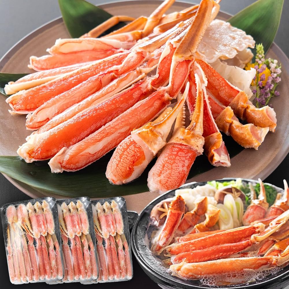 Amazon.co.jp: 食の達人森源商店 カット済み 特大 生ずわい蟹 内容量