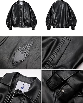 Aelfric Eden Womens Leather Jacket Black Oversized Varsity Bomber
