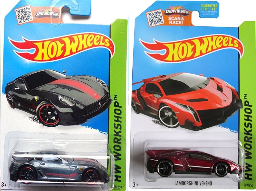 Amazon | 2015 Hot Wheels Ferrari 599XX & Red Lamborghini Veneno 2