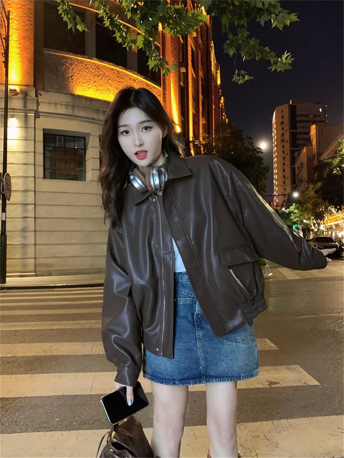 ぼろ 古着 レザージャケット ブルゾン Y2K ストリート 韓国 ライダース