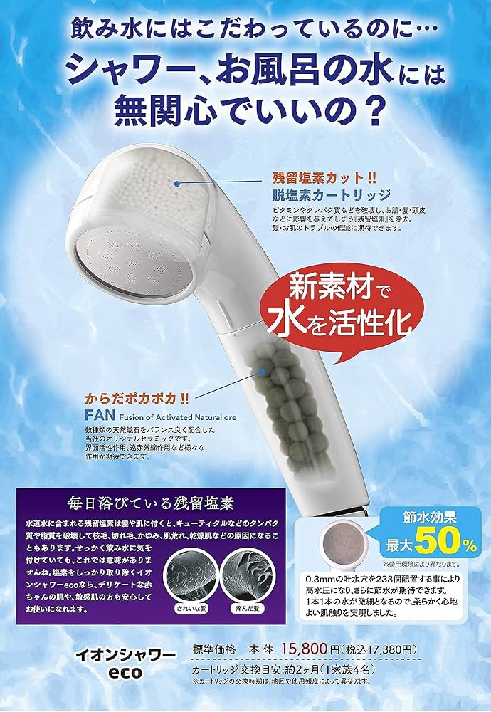 Amazon.co.jp: イオンシャワーeco シャワーヘッド 塩素除去 節水 防