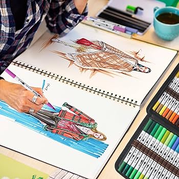 Amazon.com: ZSCM Art Duo Tip Brush Markers Set, 60 Colors Fine