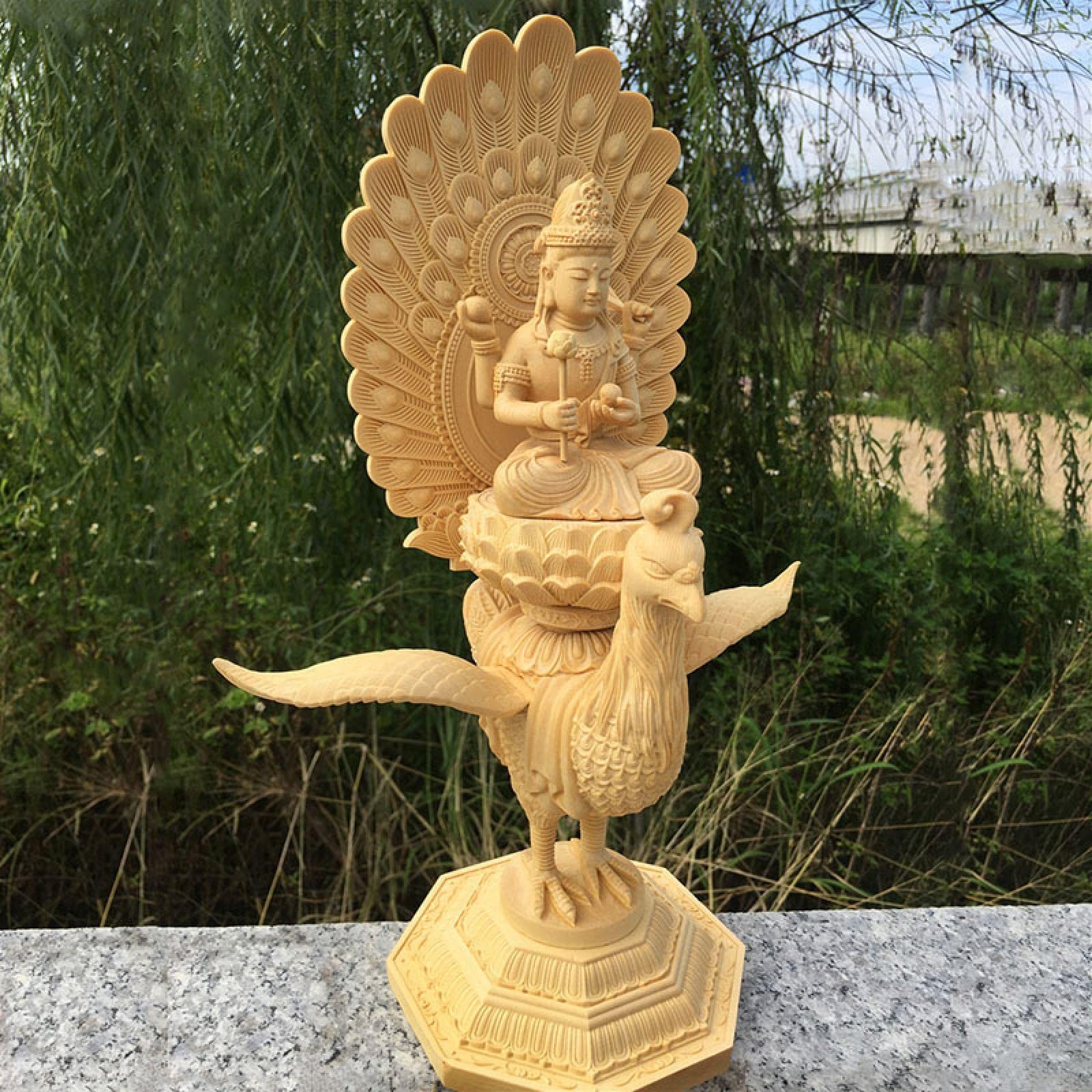 修縁堂】真言宗 仏像 仏具 孔雀明王 置物 内蔵版 18CM