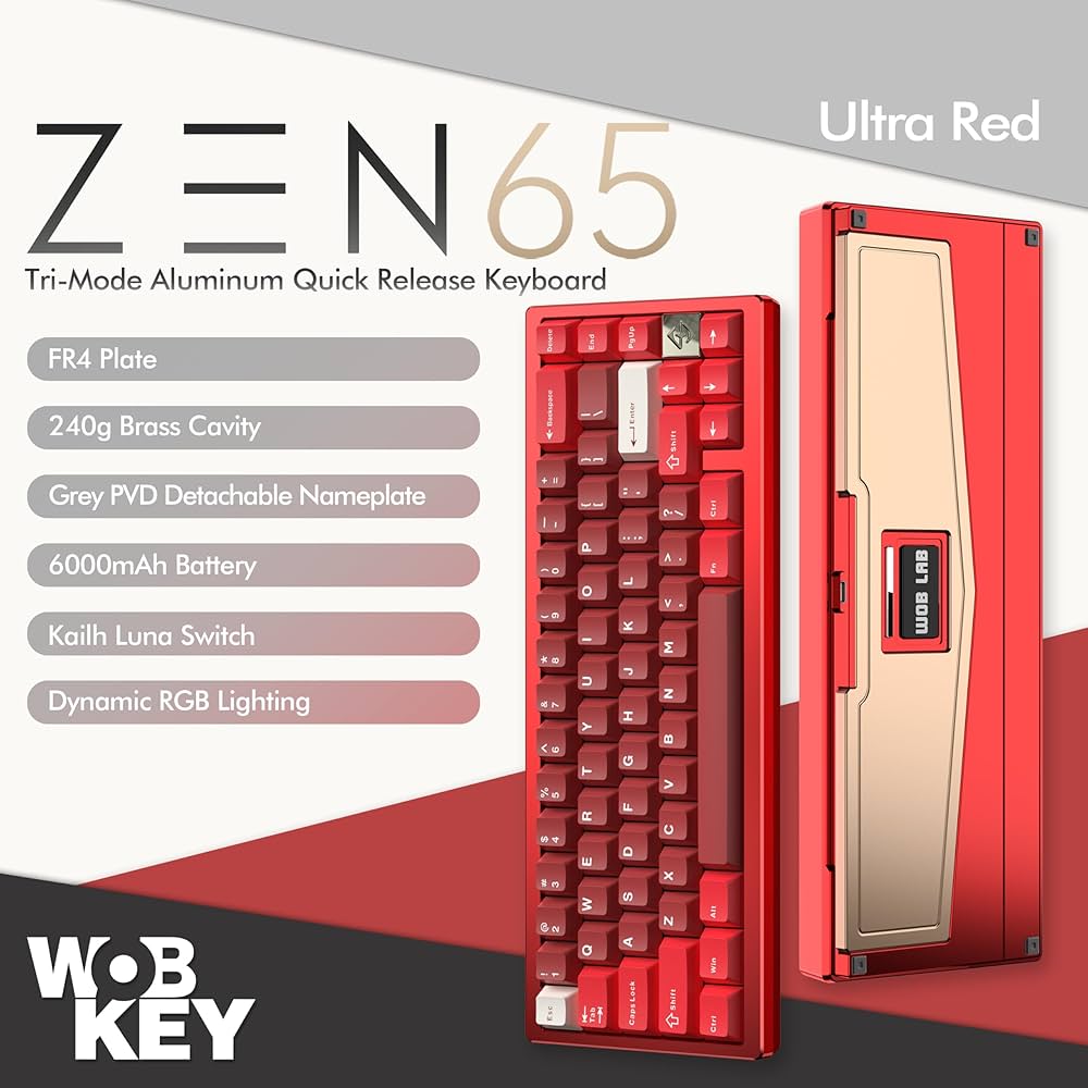 キーボード WOBKEY Zen65 Ultra Pink Gold WOBKEY ZEN 65 Ultra Pink