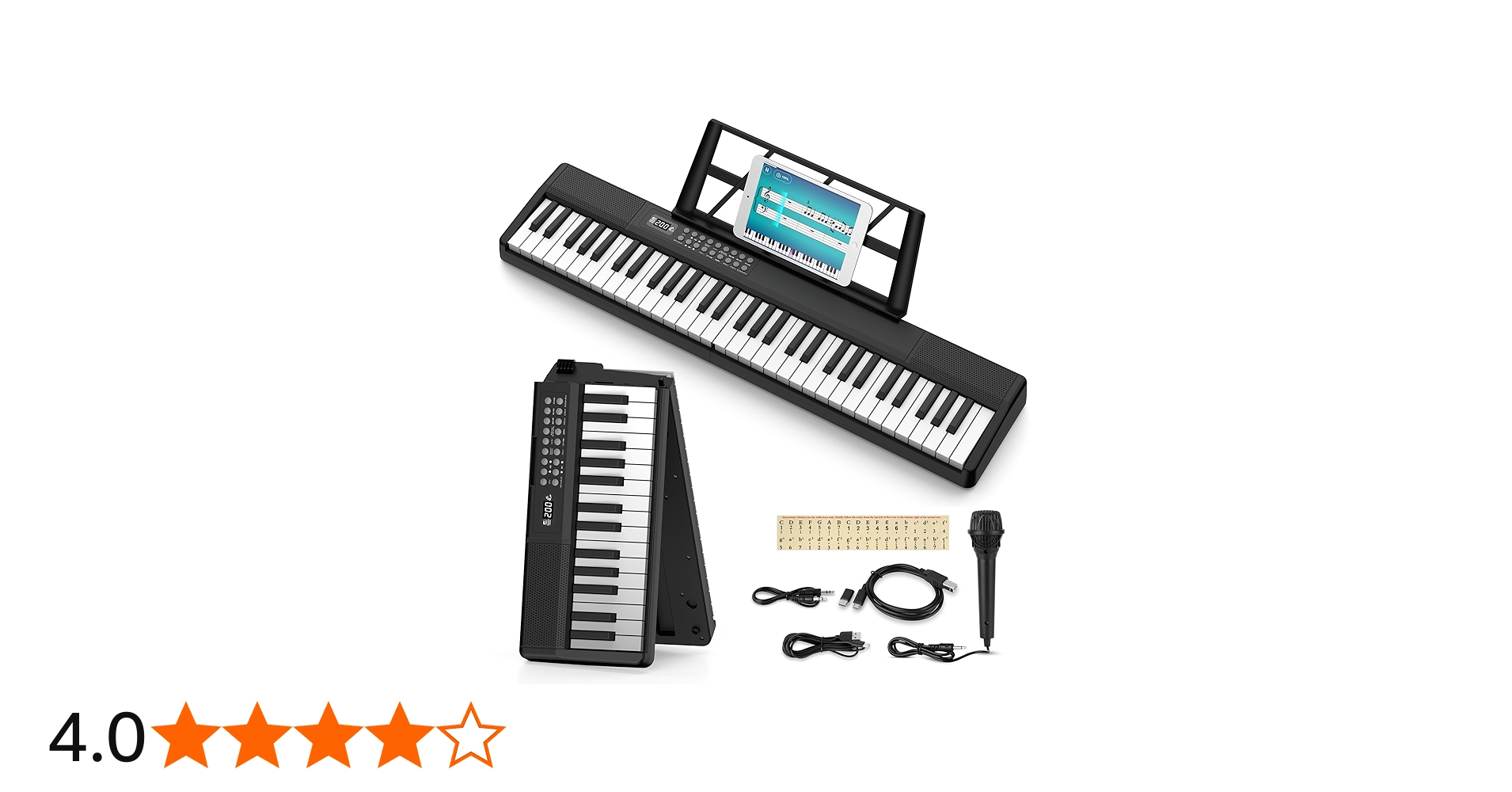 Amazon | 電子ピアノ 折りたたみ 電子キーボード 61鍵盤 キーボード