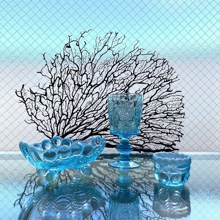 骨董 時代ガラス 希少 金赤色吹雪変わり紋 手裏剣脚付 氷コップ1客