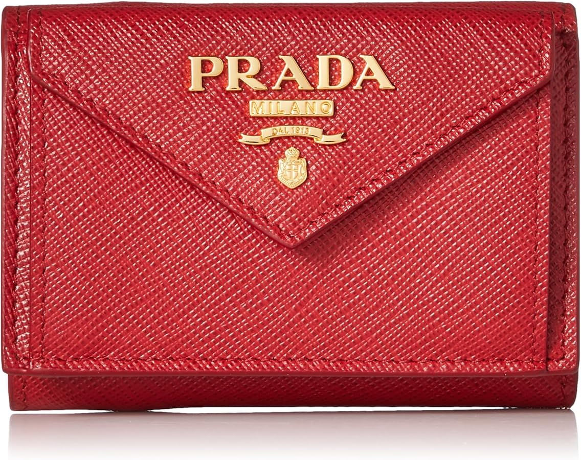 プラダ 三つ折り財布 赤 PRADA