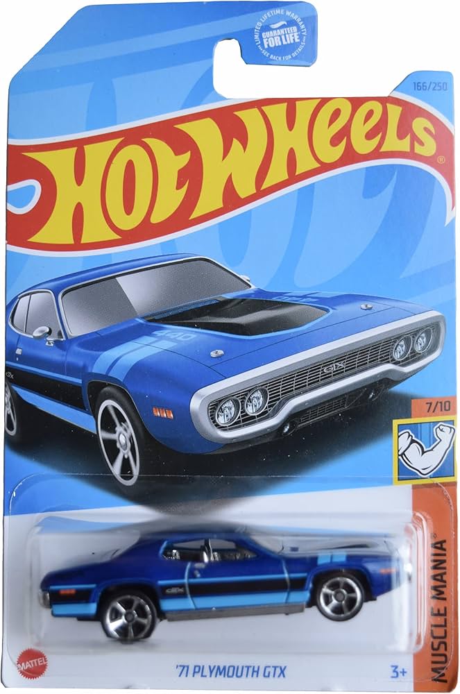 Hot Wheels '71 Plymouth GTX, Muscle Mania 7/10 [Blue] 166/250