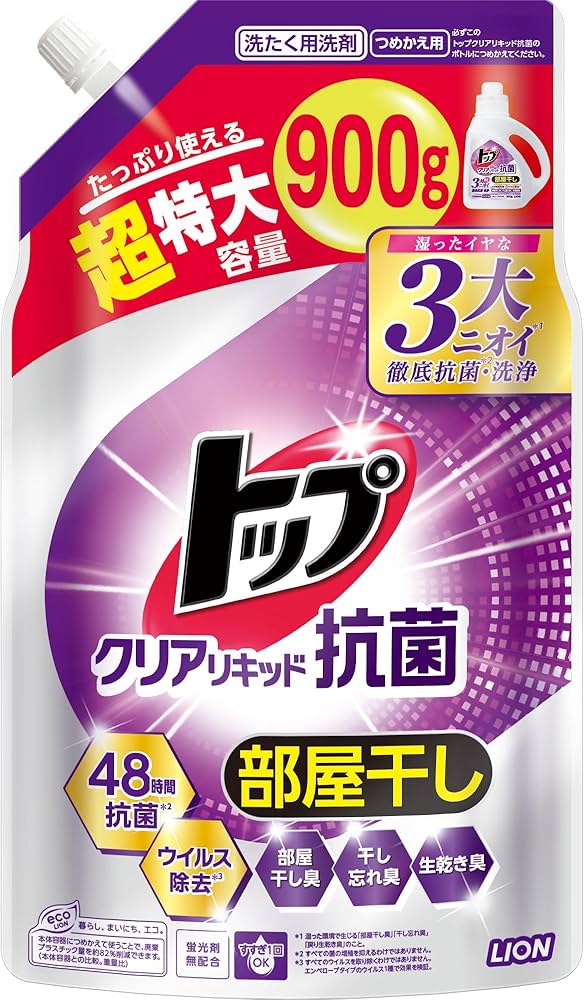 Amazon | トップ クリアリキッド抗菌 つめかえ用 超特大 900g | トップ