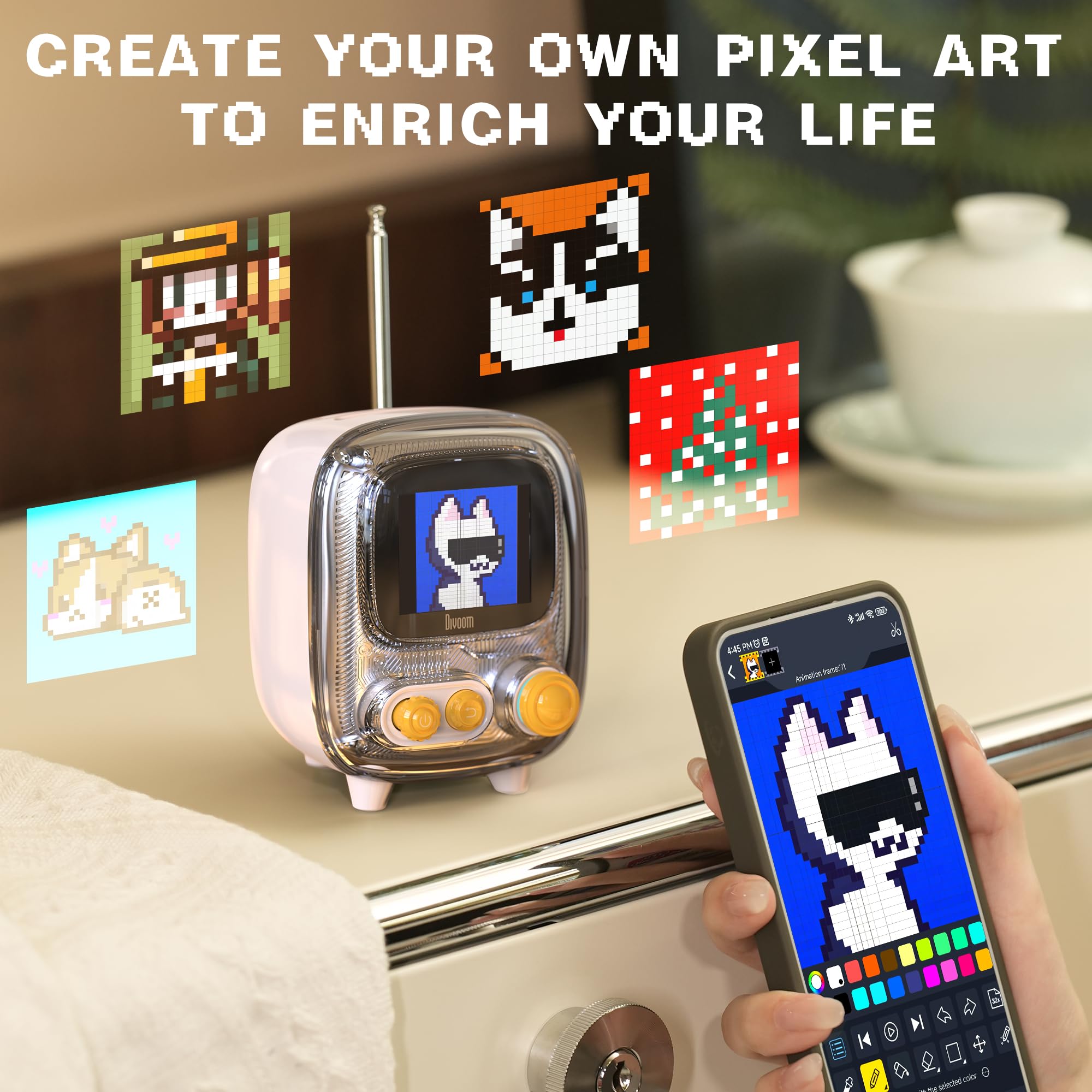 Amazon.com: Divoom Pixoo-64, 64 X 64 LED Panel Display Frame +