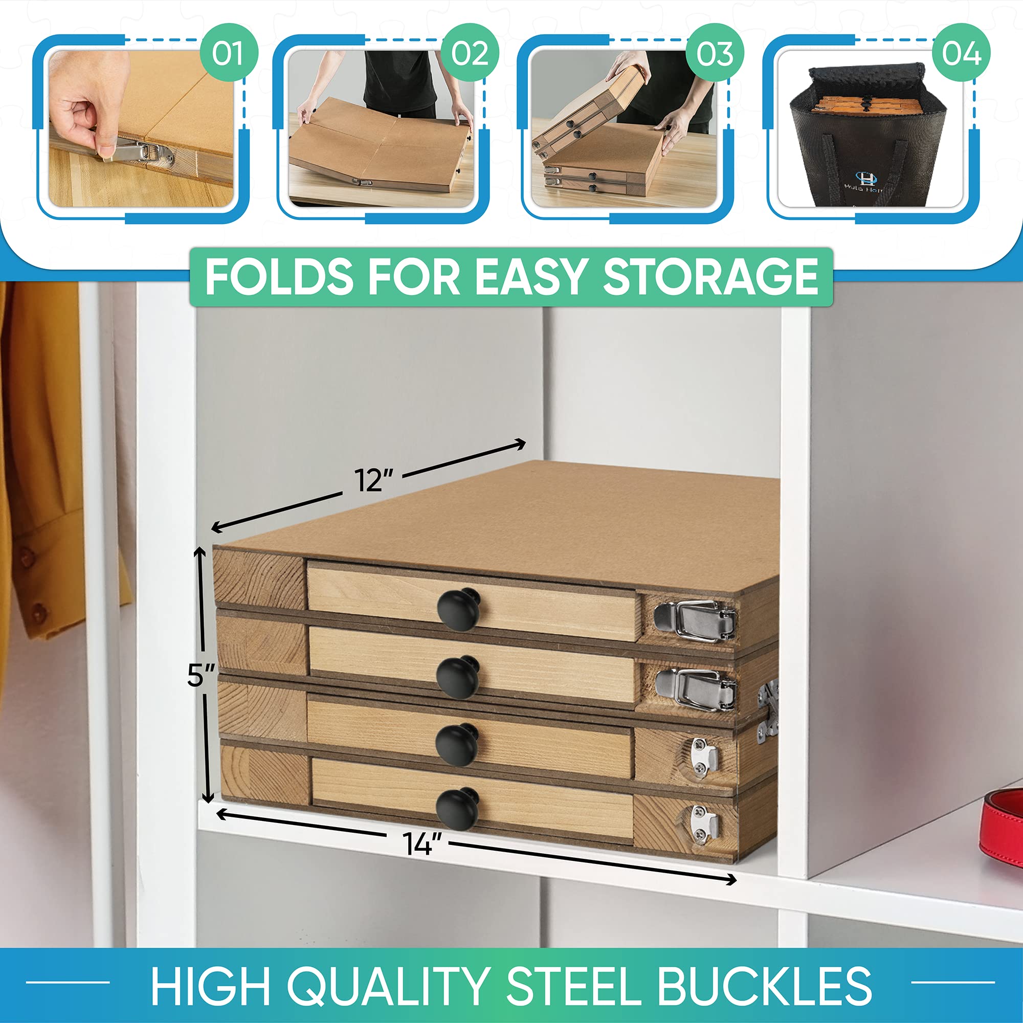 1000ピース 木製パズルボード(収納トレイ付) 1000ピース 木製パズル