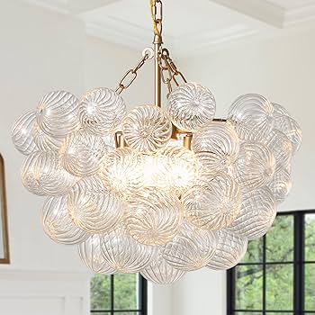 ALIYIQI Nordic Bubble Ball Swirled Modern Chandelier,Dia 20 Inch