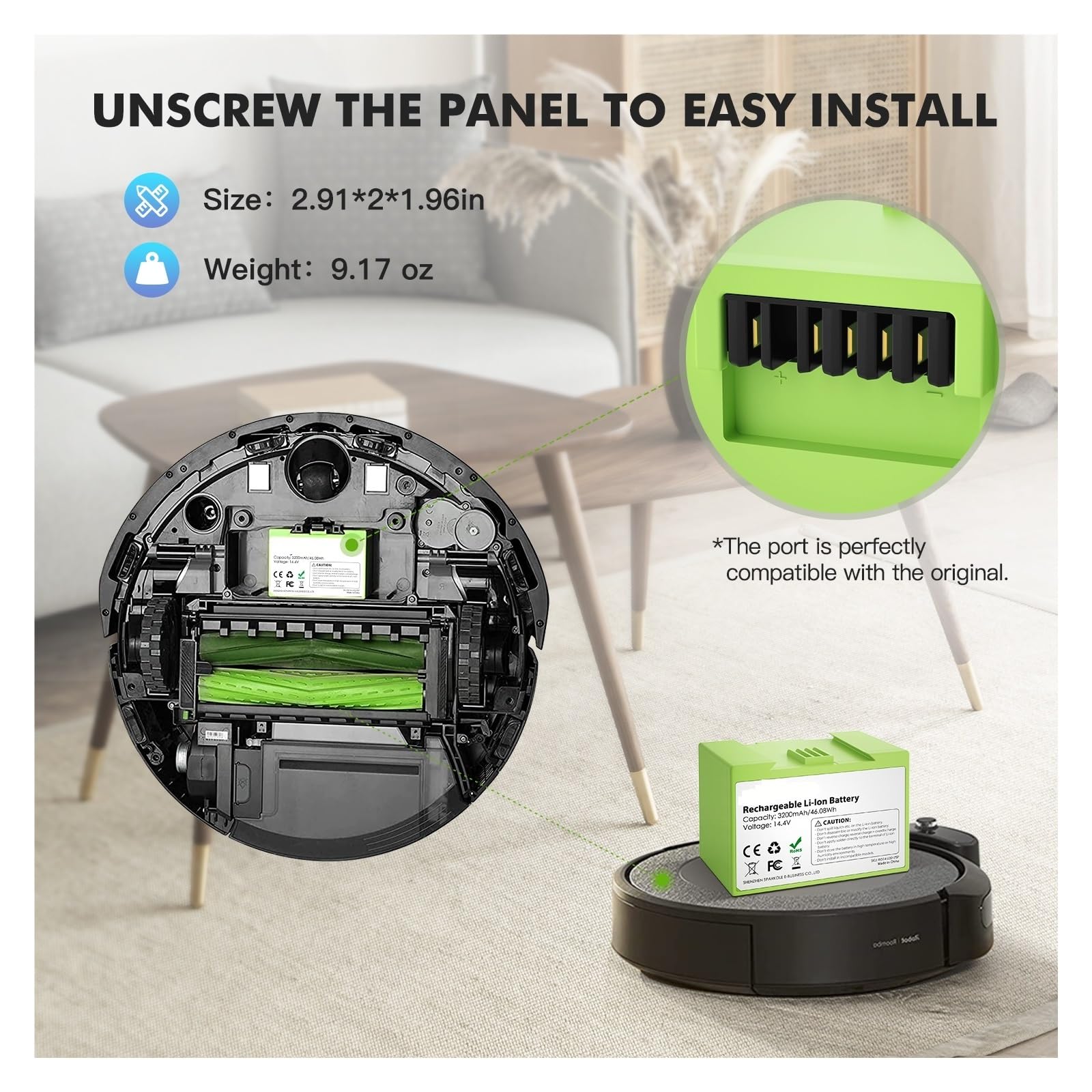 Amazon.co.jp: 14.4V 3200mAh I7 交換用バッテリー IRobot ルンバ E