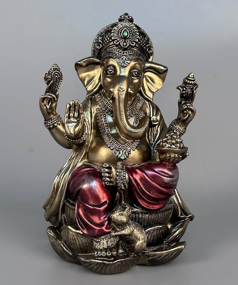 仏教美術 古銅 インド神 5面ガネーシャ象神 置物 M R5207 仏教美術